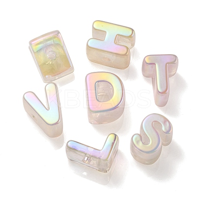 Opaque Rainbow Iridescent Acrylic Beads OACR-P010-22C-1