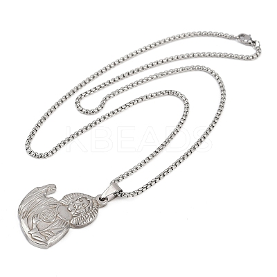 201 Stainless Steel Saint Jude Pendant Necklaces for Men Women LS-NJEW-K283-16P-1