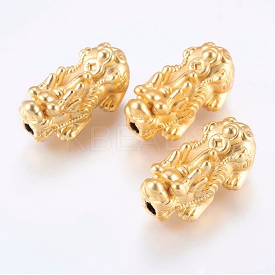Matted Brass Beads KK-F735-10G-1
