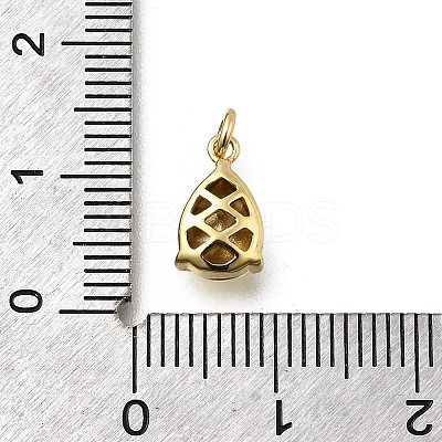 Teardrop Brass with Glass Charms KK-G525-09G-1