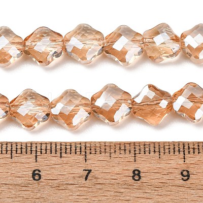 Electroplate Transparent Glass Beads Strands GL-CBA7A17-02A-06-1