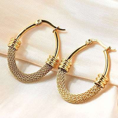 201 Stainless Steel Hoop Earrings EJEW-Q026-15G-B-1