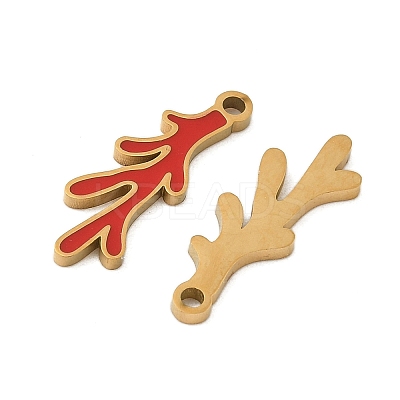 304 Stainless Steel Enamel Pendants STAS-V015-53G-1