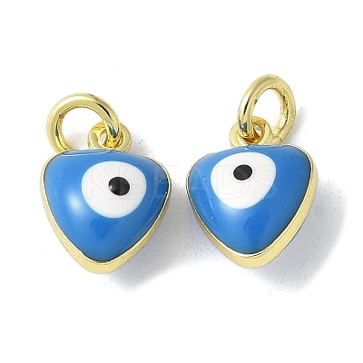 Brass Enamel Charms KK-S518-03I-G-1