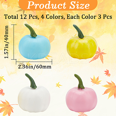 12Pcs 4 Colors Polyethylene Artificial Pumpkin DJEW-GF0001-71B-1