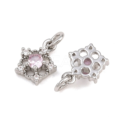 Brass Micro Pave Cubic Zirconia Charms CU-CBAA6E8-05P-04-1