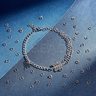 1200Pcs 3 Style 304 Stainless Steel Open Jump Rings STAS-UN0029-54-1