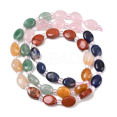 Natural Yellow Aventurine & Red Jasper & Rose Quartz & Sodalit & Green Aventurine Beads Strands G-Z135-A01-1