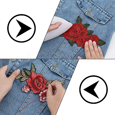 10Pcs 5 Styles Handmade Polyester Embroidered Lace Flower FIND-WR0011-85-1