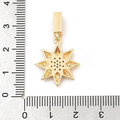 Rack Plating Leaf Brass With Rhinestone Pendants KK-S407-04G-1