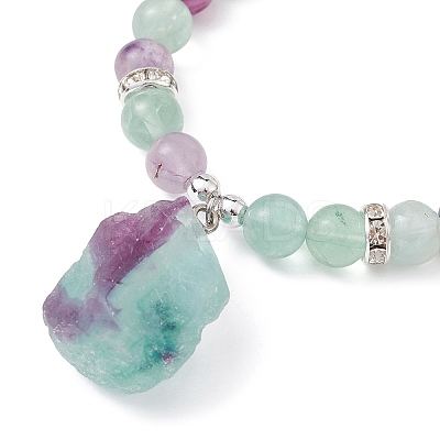 Natural Mixed Gemstone & Synthetic Hematite Beaded Stretch Bracelet BJEW-JB09760-1