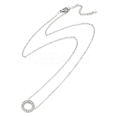 Ring 304 Stainless Steel Crystal Rhinestone Pendant Necklaces & Bracelets & Stud Earrings Sets for Women SJEW-C004-09P-01-1