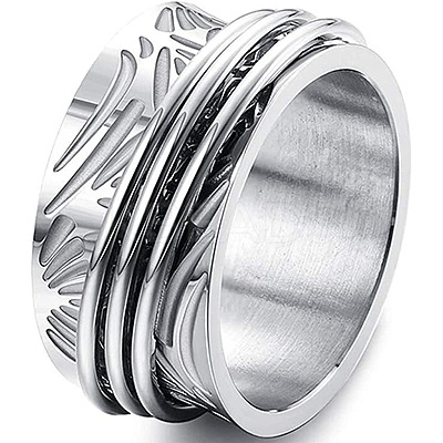 Retro Rotatable 304 Stainless Steel Finger Rings FS-WG84C22-04-1