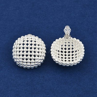 Hollow Half Round Brass Stud Earrings EJEW-Q391-21S-01-1