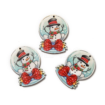 Single Face Printed Wood Big Pendants LS-WOOD-H102-02D-1
