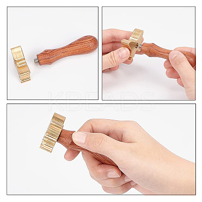 1Pc Golden Brass Stamp Head DIY-CP0006-09A-1