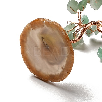 Natural Green Aventurine Chips Tree Display Decorations DJEW-C003-01F-1