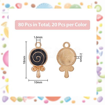 80Pcs 4 Colors Rack Plating Alloy Enamel Pendant Rhinestone Settings FIND-DC0003-11-1