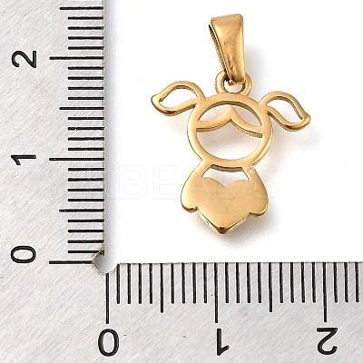 Ion Plating(IP) 304 Stainless Steel Rhinestone Pendants STAS-Z113-08G-1