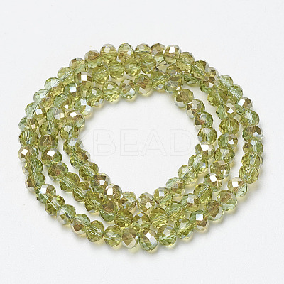 Electroplate Glass Beads Strands EGLA-A034-T4mm-K15-1