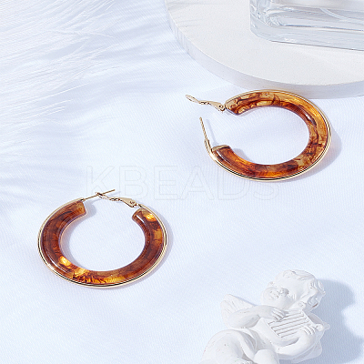 1 Pair 304 Stainless Steel Hoop Earrings For Women EJEW-LP0011-06B-1