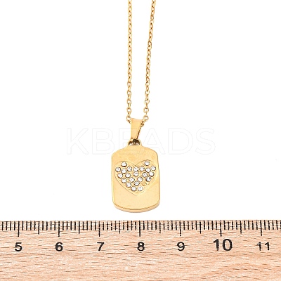 201 Stainless Steel Crystal Rhinestone Pendant Necklaces for Women NJEW-F335-01G-02-1