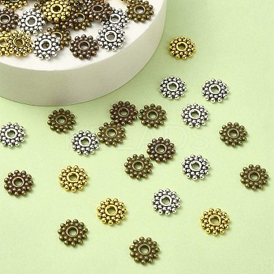 100Pcs 4 Colors Gear Tibetan Silver Alloy Spacer Beads TIBEB-YW0001-66-1