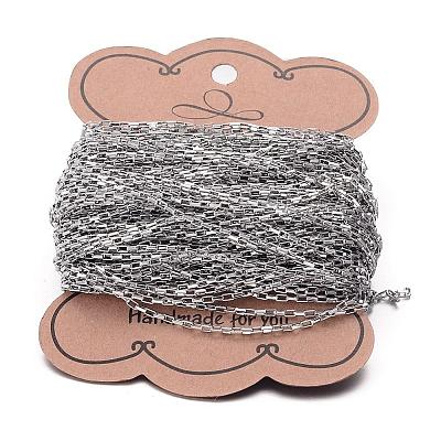 Tarnish Resistant 304 Stainless Steel Box Chains CHS-K004-02P-1mm-1