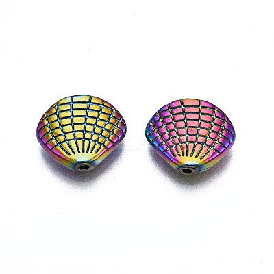 Rack Plating Rainbow Color Alloy Beads PALLOY-S180-364-1