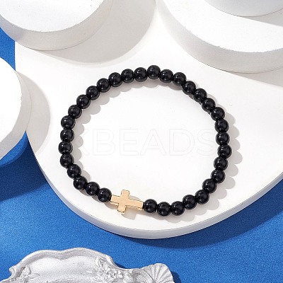 Opaque Acrylic Beads Stretch Bracelets BJEW-JB11605-01-1