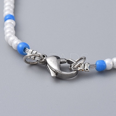 Glass Seed Beaded Necklaces NJEW-JN02596-1