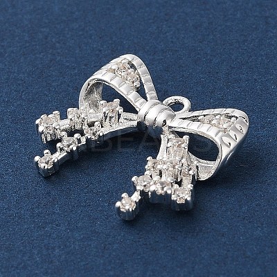 Brass Micro Pave Clear Cubic Zirconia Pendants KK-G491-20D-S-1