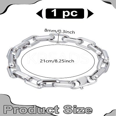1Pc Stainless Steel Cable Chain Bracelets for Men BJEW-LP0001-02-1
