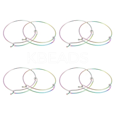 Adjustable PVD Vacuum Plating 304 Stainless Steel Expandable Bangle Making BJEW-UN0001-03M-1