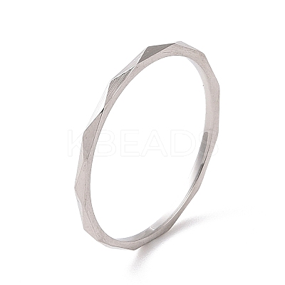 Non-Tarnish 201 Stainless Steel Rhombus Finger Ring for Women RJEW-I089-52P-1