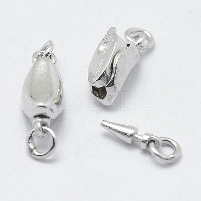 Anti-Tarnish Rhodium Plated 925 Sterling Silver Box Clasps LS-STER-F037-032P-1