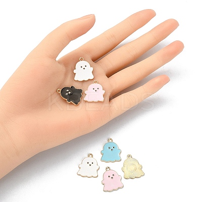 20Pcs 4 Colors Alloy Enamel Pendants ENAM-YW0002-68-1