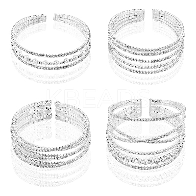 4Pcs 4 Style Crystal Rhinestone Tennis Bangles Set BJEW-FI0001-57-1