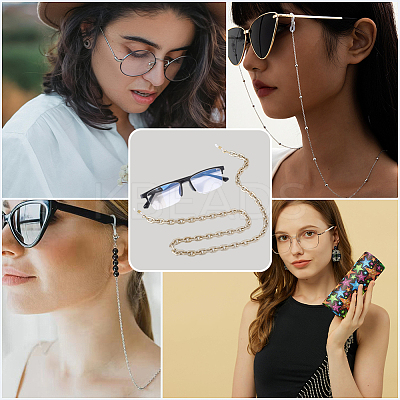 2Pcs 2 Colors Eyeglasses Chains AJEW-DJ0003-81-1