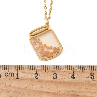 304 Stainless Steel Mustard Seed Faith Pendant Necklaces NJEW-Z063-04G-04-1