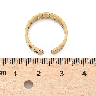 304 Stainless Steel Open Cuff Rings X-RJEW-K245-55G-1