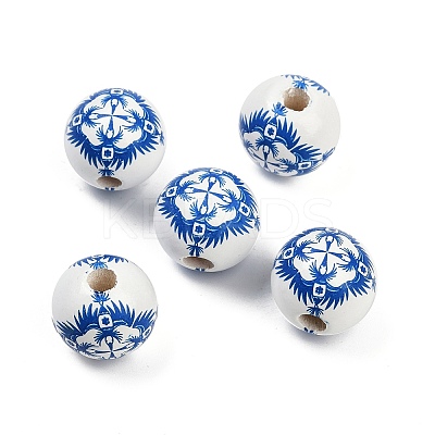 Spray Painted Wood European Beads WOOD-F017-08A-1