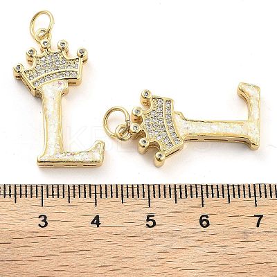 Brass Micro Pave Clear Cubic Zirconia Pendants KK-G498-01L-02-1