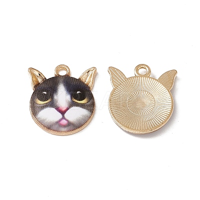 Rack Plating Alloy Enamel Pendants ENAM-K050-02A-1
