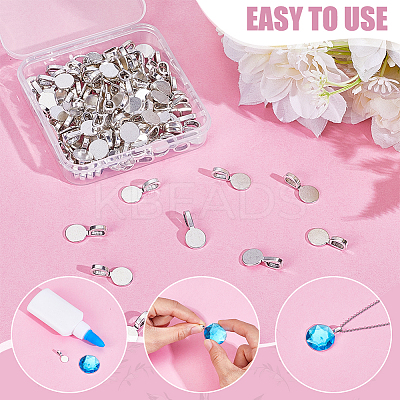 120Pcs Tibetan Style Alloy Glue On Flat Pad Pendant Bails FIND-HY0004-73-1