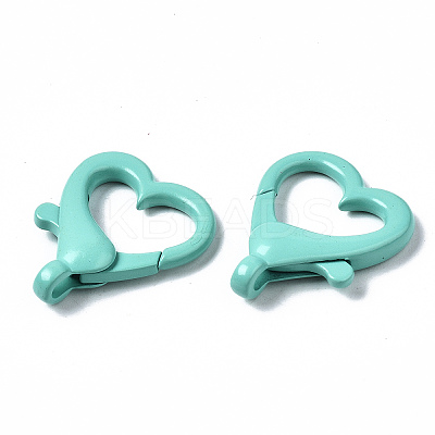 Spray Painted Eco-Friendly Alloy Lobster Claw Clasps PALLOY-YW0001-22-NR-1