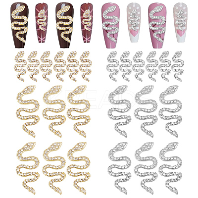 24Pcs 4 Styles Alloy Rhinestone Cabochons MRMJ-OC0004-10-1