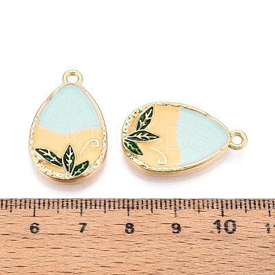 Rack Plating Alloy Enamel Pendants ENAM-N066-01KCG-1