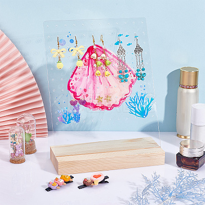 Transparent Acrylic Earring Displays NDIS-WH0015-01C-1