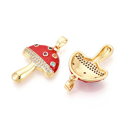 Brass Micro Pave Cubic Zirconia Pendants KK-N257-54G-1